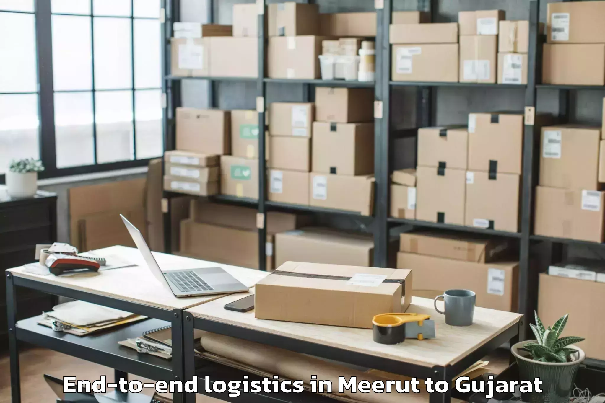 Hassle-Free Meerut to Gussar End To End Logistics